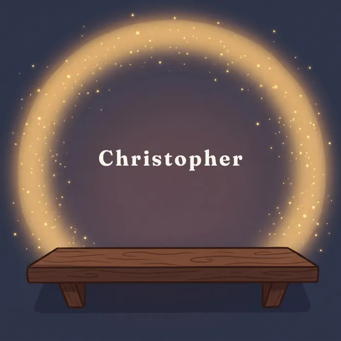 Christopher complete and glowing, from the book's payoff page