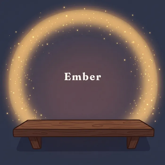 Ember complete and glowing, from the book's payoff page