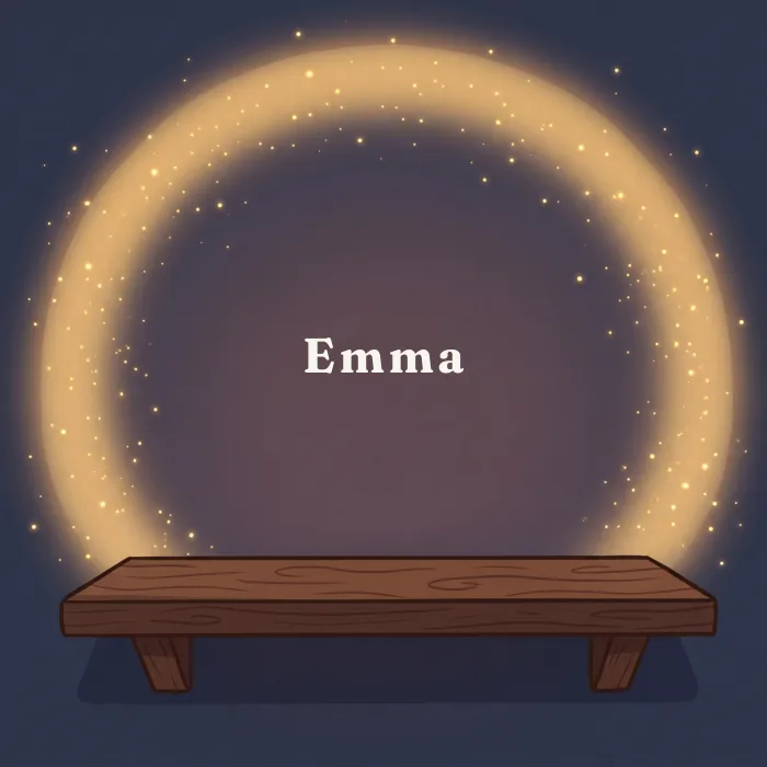 Emma complete and glowing, from the book's payoff page