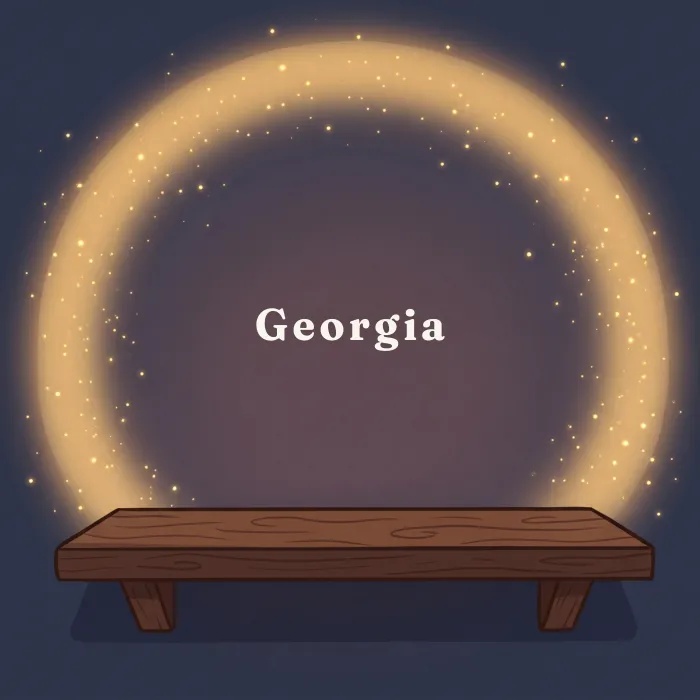 Georgia complete and glowing, from the book's payoff page