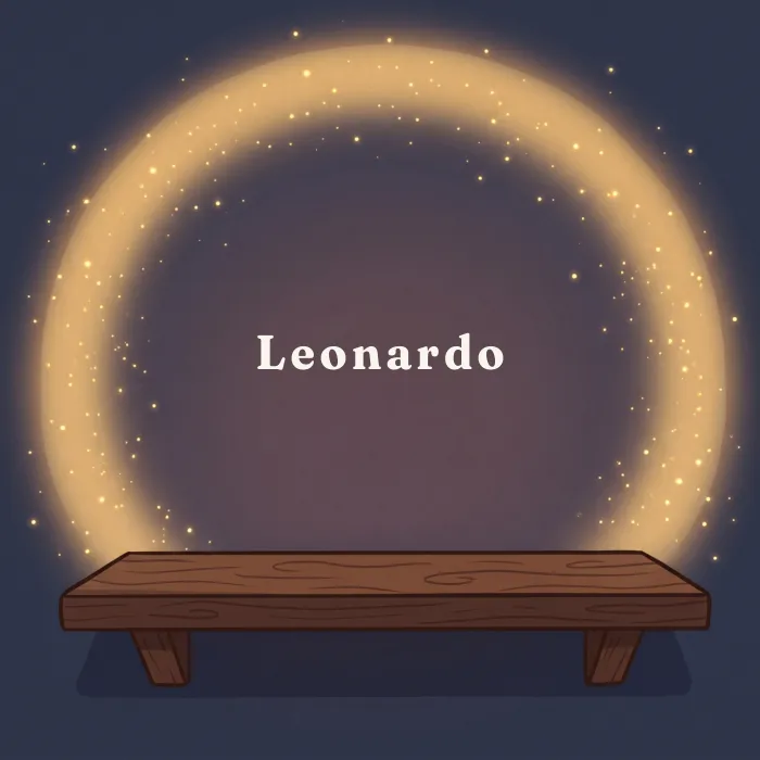 Leonardo complete and glowing, from the book's payoff page