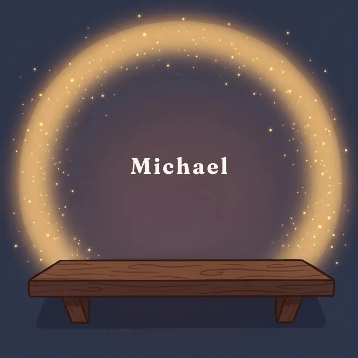 Michael complete and glowing, from the book's payoff page