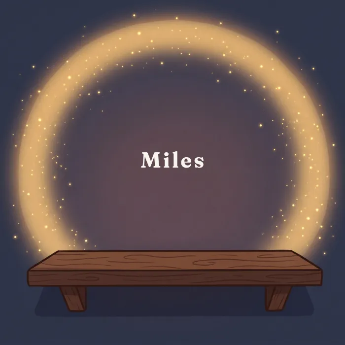 Miles complete and glowing, from the book's payoff page
