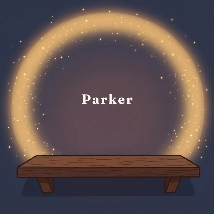 Parker complete and glowing, from the book's payoff page