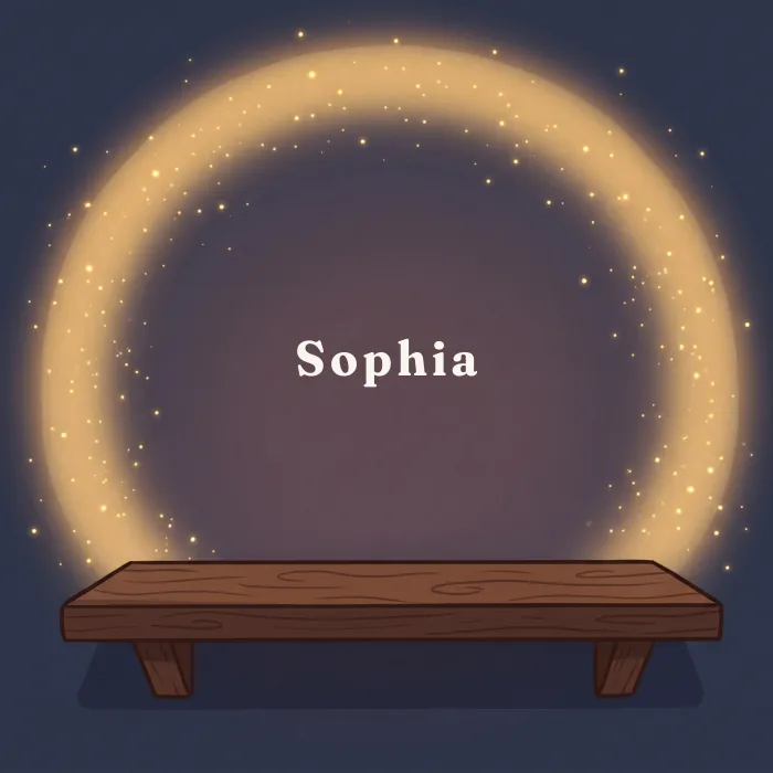 Sophia complete and glowing, from the book's payoff page