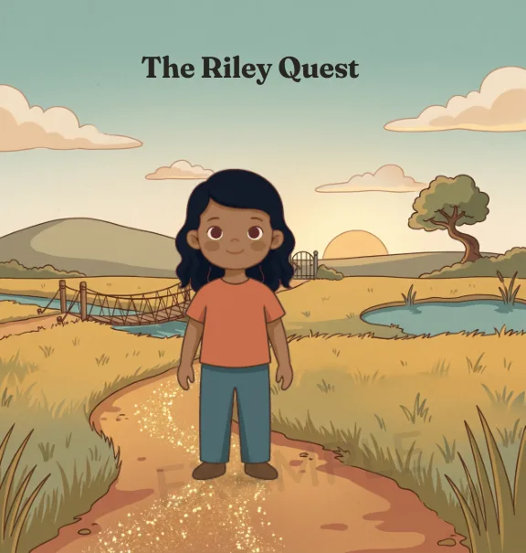 The example cover of the book: the child on the garden path, the title carrying their name
