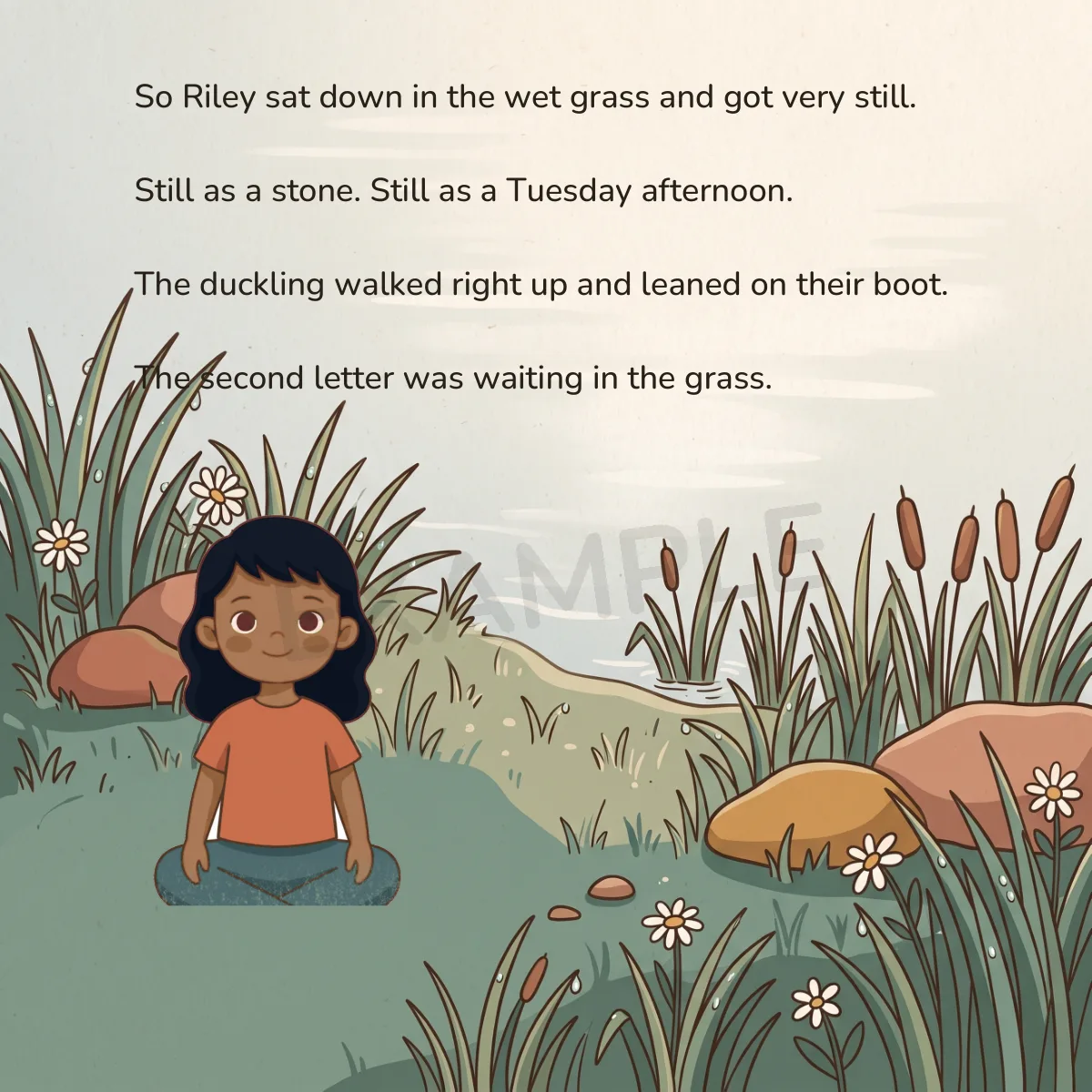 A preview spread from the book, rendered for Riley